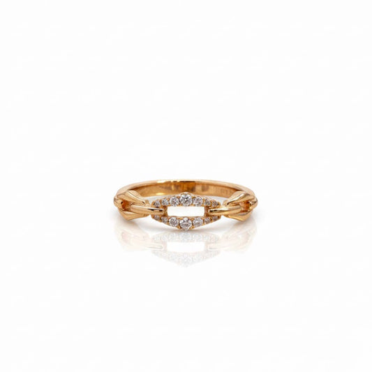 14K Yellow Gold Open Marquise Diamond Ring – 0.11 Total Carats of Refined Elegance