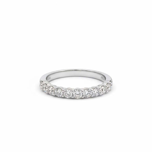 14KT Gold Women’s Half-Way Diamond Band – 0.75ct Round Brilliant Diamonds