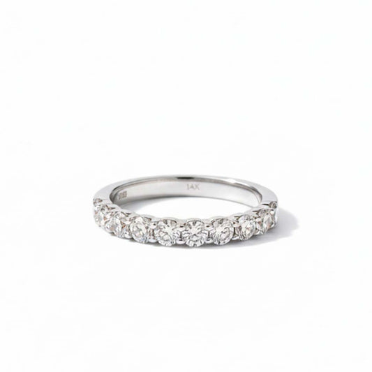 14KT Gold Women’s Halfway Diamond Band - 1.00ct of Luminous Round Brilliance