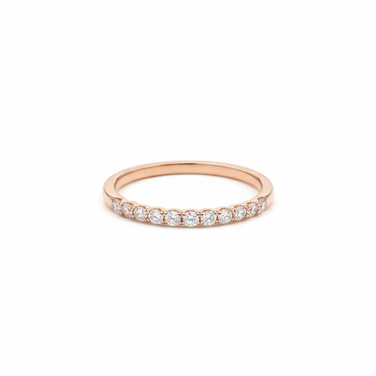 14KT Gold Halfway-Set Diamond Band Featuring 0.25ct of Round Diamonds