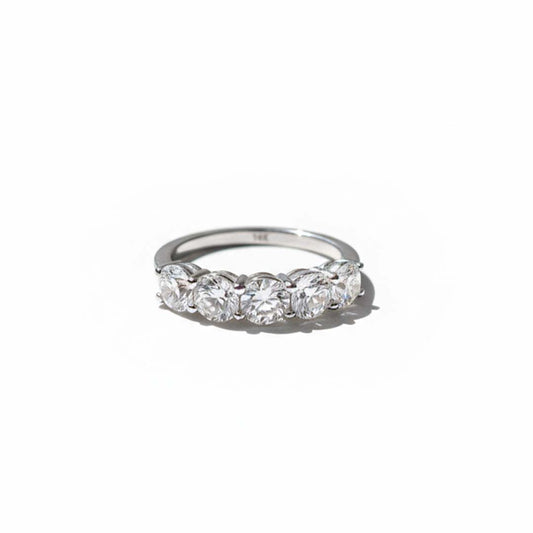 Classic 14KT Gold Women’s Ring with Five Round Diamonds – 2.00 Carats Total Weight