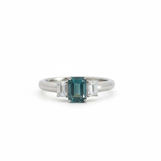 14K White Gold Ladies’ Ring Featuring 1.01ct Natural Blue Diamond and 0.36ct White Diamonds