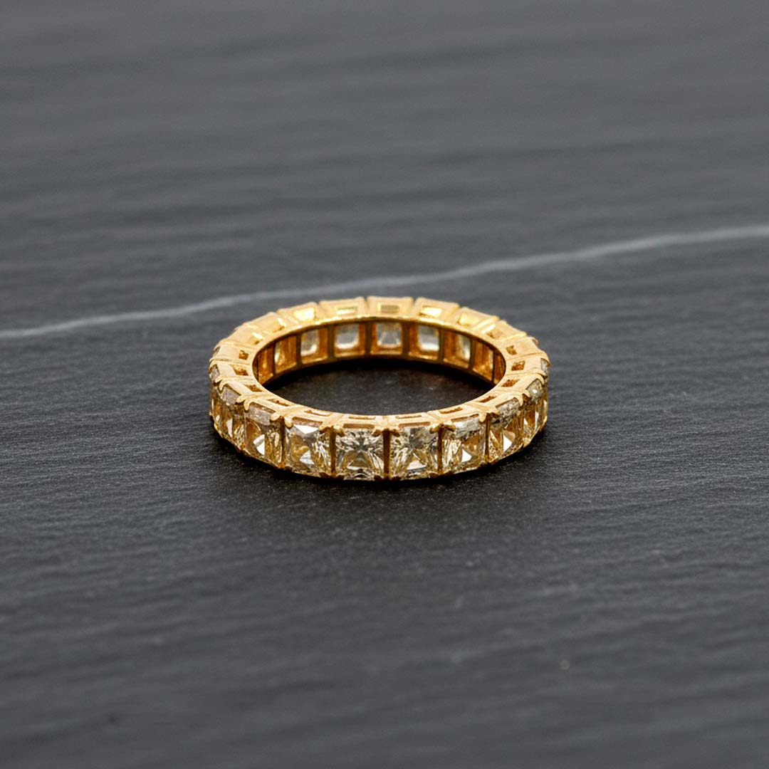 18KT Gold Fancy Yellow Diamond Eternity Band – 5.00 Cts