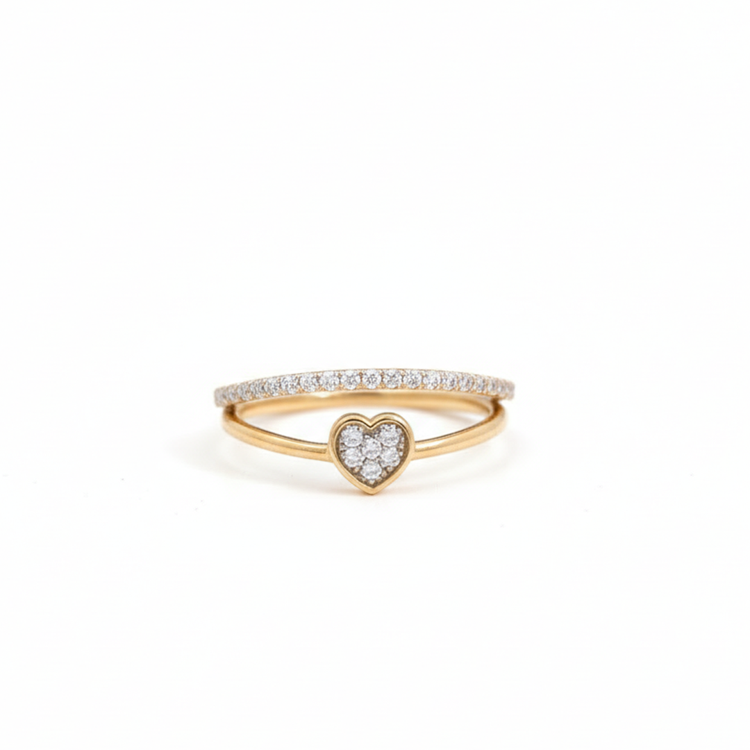 14KT YG Diamond Heart Ring – 0.23 CT Love Collection