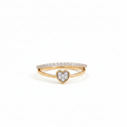 14KT YG Diamond Heart Ring – 0.23 CT Love Collection