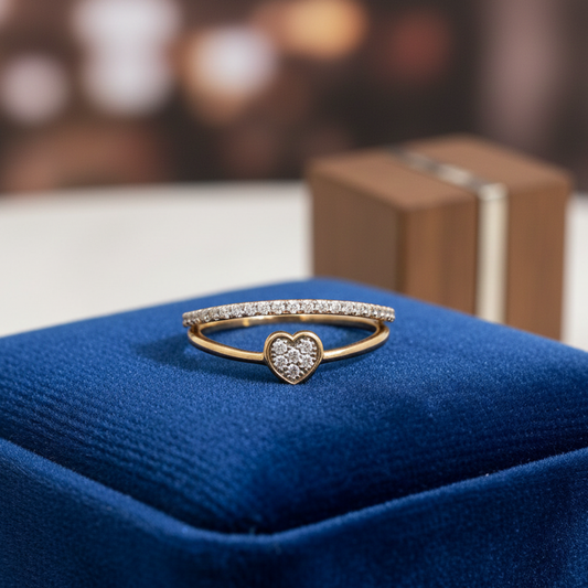 14KT YG Diamond Heart Ring – 0.23 CT Love Collection