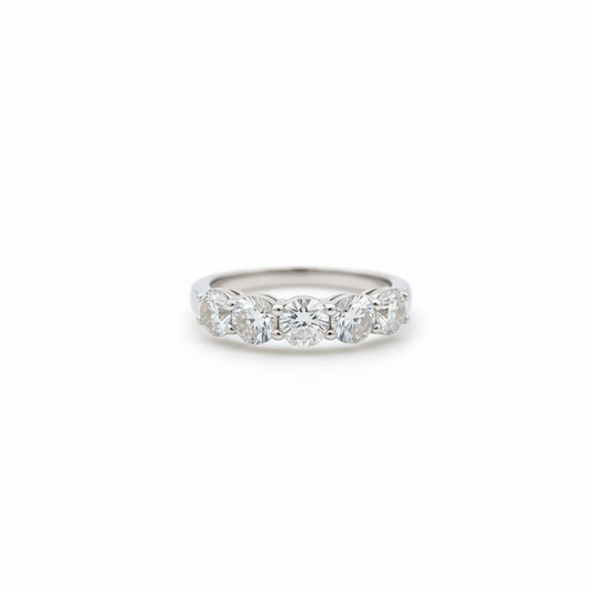 1.50 CT Diamond 5-Stone Ring: 14KT White Gold / SPECIAL PRICE!