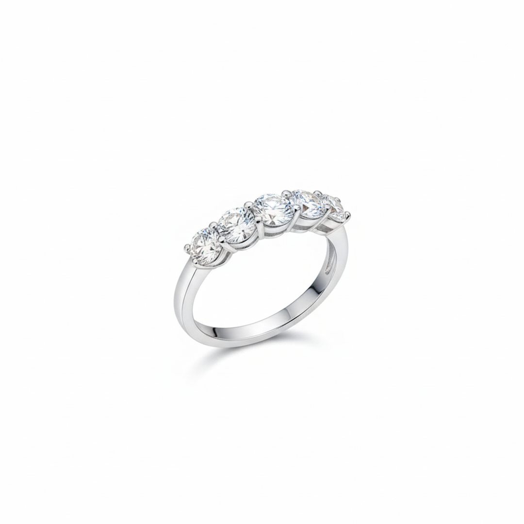 2.00 CT Diamond 5-Stone Ring in 14KT White Gold  Special Price Event!