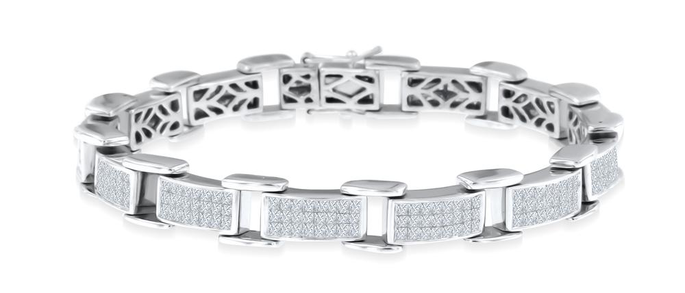 18KT White Gold 16.56CTW Princess Cut Diamond Tennis Bracelet – Giorgio  Conti Jewelers