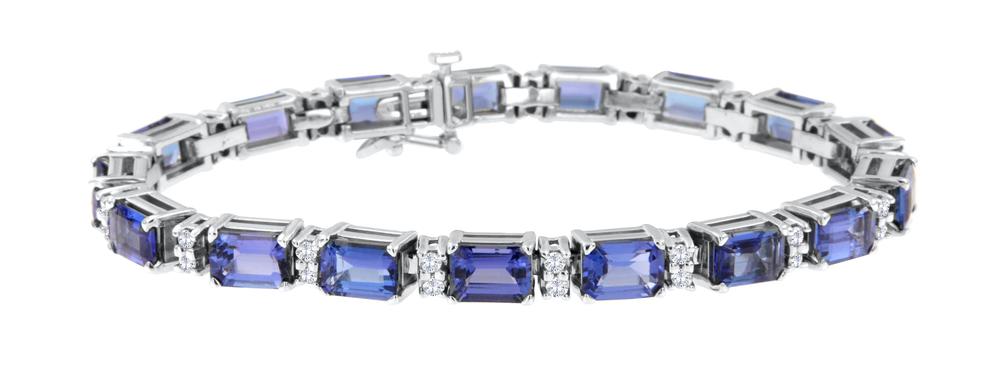 Amazon.com: Lanmi 14k White Gold Genuine Tanzanite Diamond Bracelet  Engagement Wedding for Women: Clothing, Shoes & Jewelry